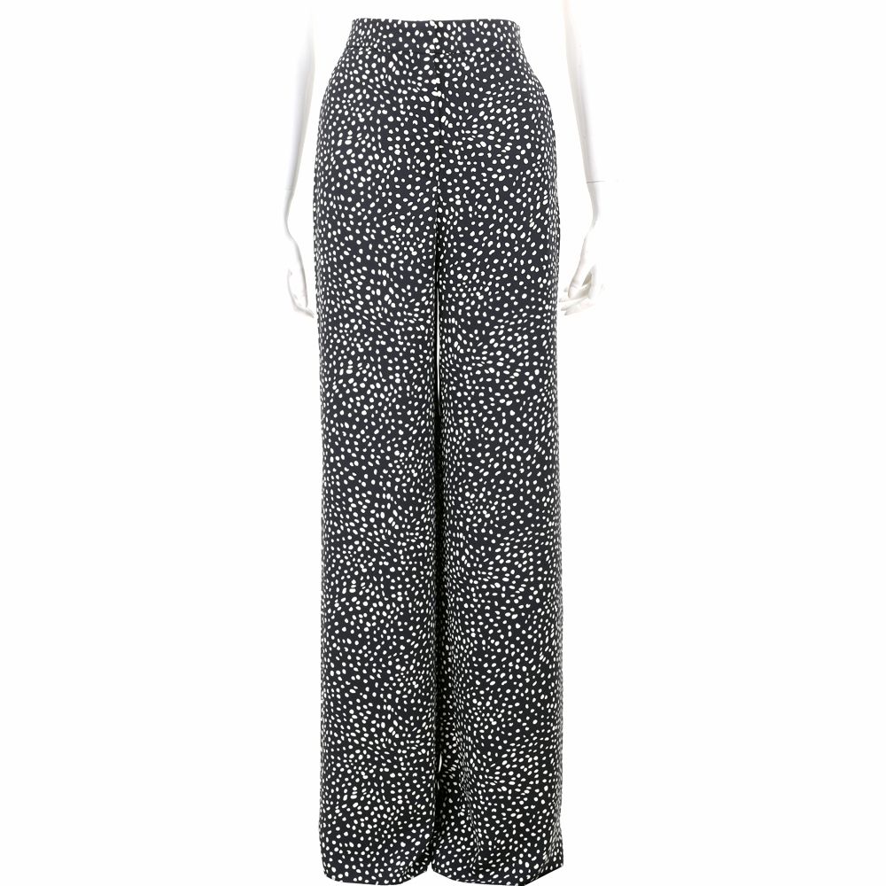 MAX MARA STUDIO MSTFRESCO 黑白波卡圓點 高腰闊腿褲 長褲