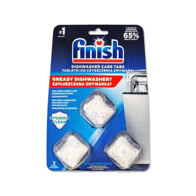 英國FINISH-強效洗碗機體專用清潔錠3入/盒(過濾器噴水臂除油污水垢,廚房家電消臭,機身定期養護保持效能)