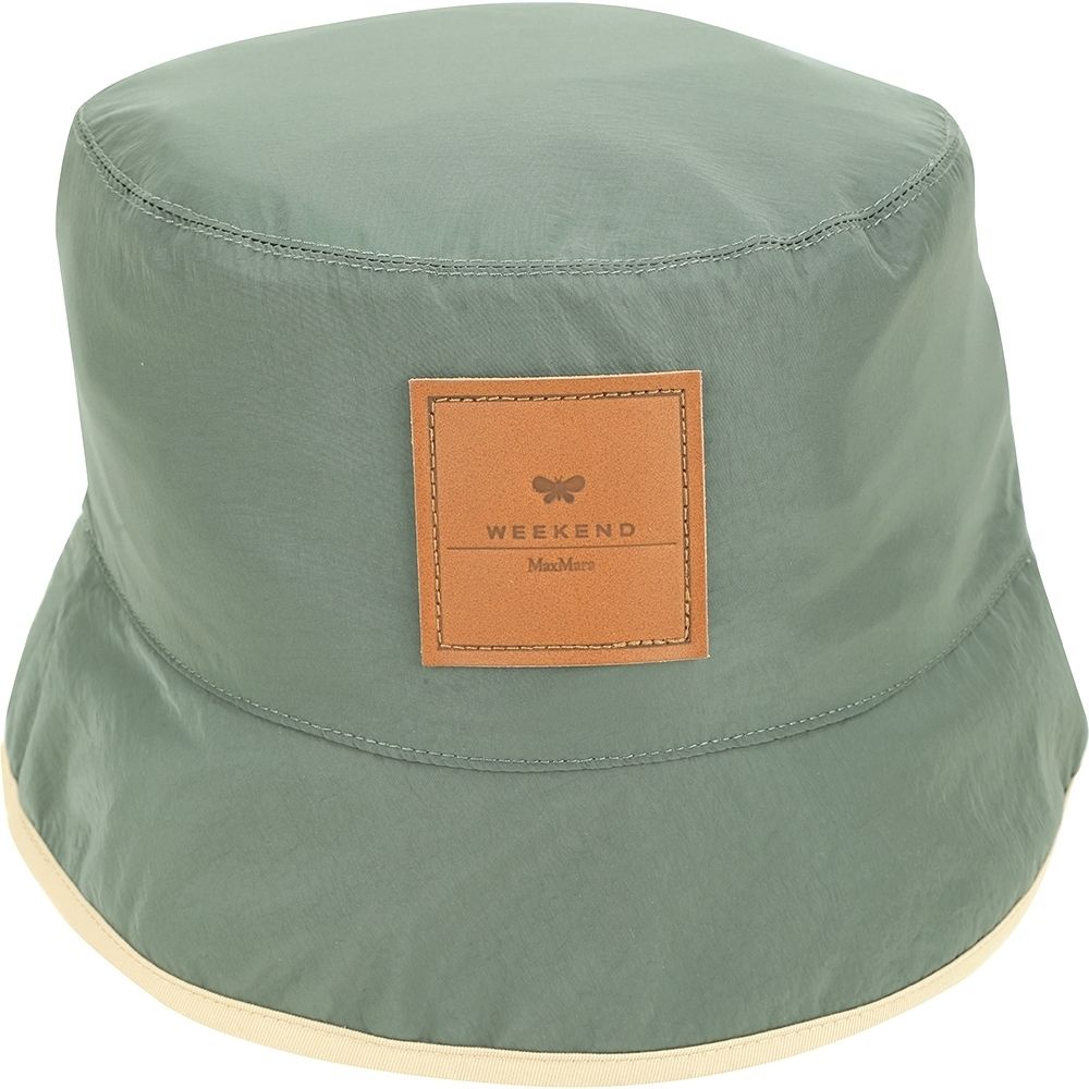Max Mara-WEEKEND 棉質/尼龍皮標漁夫帽-多款可選 (尼龍-卡其x綠色)