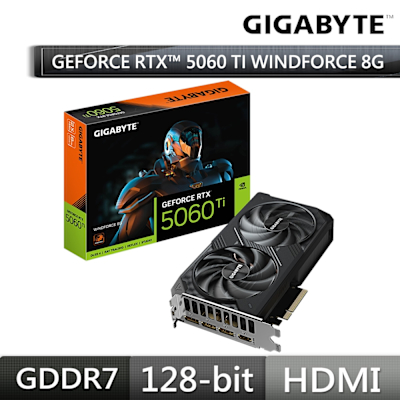 技嘉Gigabyte GeForce RTX 5060Ti WINDFORCE 8G 顯示卡 RTX5060Ti