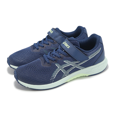 Asics 慢跑鞋 Lazerbeam RJ-MG-G 大童 女鞋 藍 魔鬼氈 運動鞋 亞瑟士 1154A215400