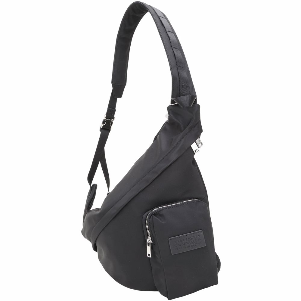 MM6 MAISON MARGIELA Japanese Sling 三角尼龍單肩/胸前包(黑色) | 歐