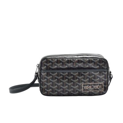 GOYARD 米蘭NO.1限量款經典CAP-VERT LOGO帆布拉鍊斜背相機包(限量001號-深綠色)