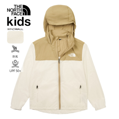 【The North Face 官方旗艦】 北面兒童卡其色UPF防曬防風外套｜87ZEROR 抗UV