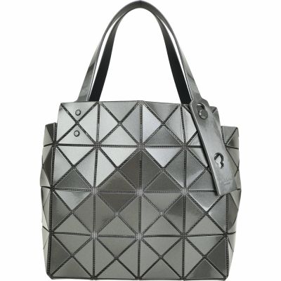 ISSEY MIYAKE 三宅一生BAOBAO 4x4 亮面幾何手提/肩背包(銀灰) | 購物包