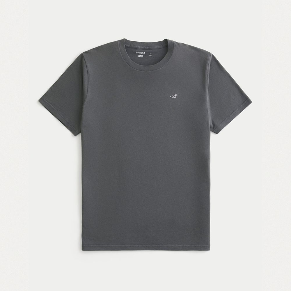 Hollister 海鷗 熱銷圓領海鷗素面短袖T恤-深灰色