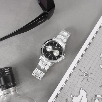 CITIZEN 星辰錶 / BU4030-91E / 光動能 星期日期 防水100米 不鏽鋼手錶-黑色/41mm