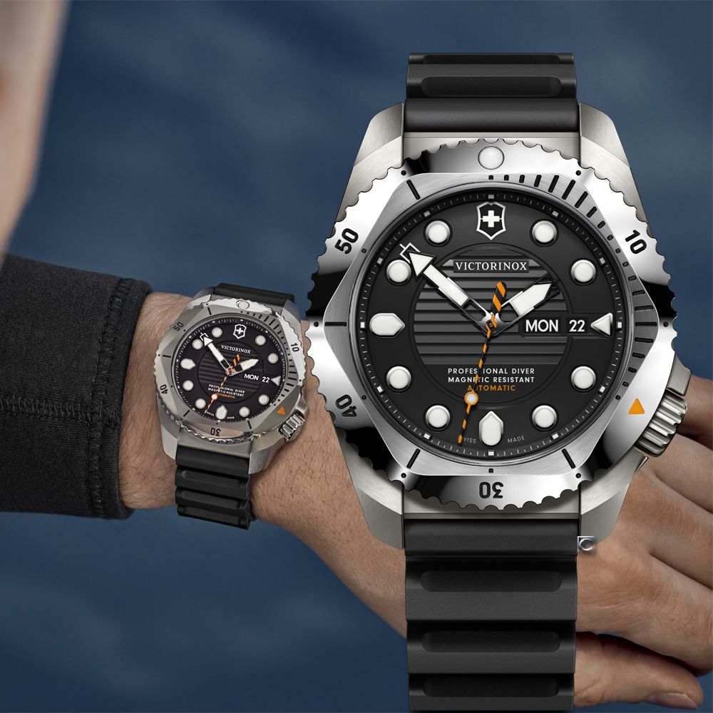 VICTORINOX瑞士維氏 Dive Pro 300米 鈦金屬潛水機械腕錶-43mm黑 VISA-242070