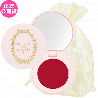 ESTEE LAUDER 雅詩蘭黛 粉嫩慾望晶透潤唇膏#04 Laduree聯名款(1.6g)旅行袋組(公司貨)