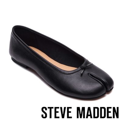 STEVE MADDEN-素面抽繩造型平底分趾鞋 CALICO-黑色