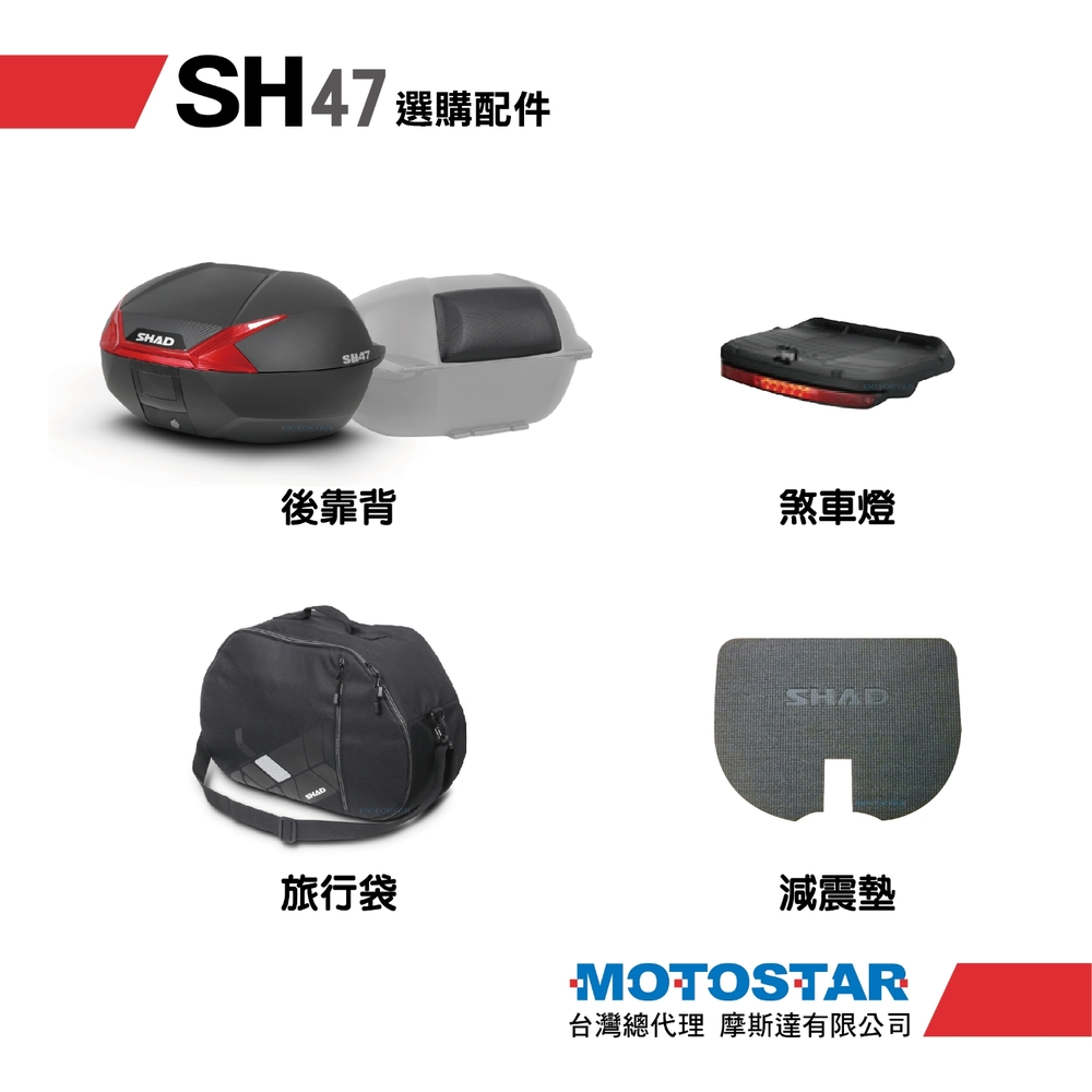 SHAD SH47 後行李箱置物箱漢堡箱| SHAD機車行李箱| Yahoo購物中心