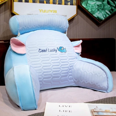 2入【DaoDi】冰絲乳膠沙發靠背枕床頭靠枕贈頭枕組特大號70*50cm(護腰枕/涼感抱枕/涼腰靠枕/涼沙發靠背枕)