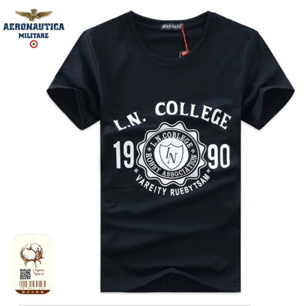 [空軍一號] AF-JN1990 抗UV天然棉65印花超彈時尚男T恤/超高CP值 (黑色)