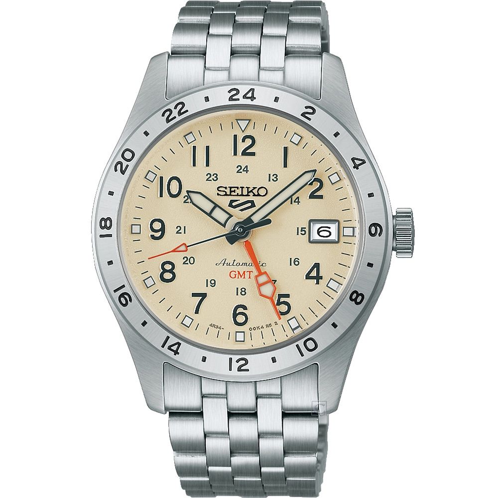 SEIKO 精工 5 Sports 軍裝風格GMT機械錶 男錶 手錶-4R34-00C0S.HDB002
