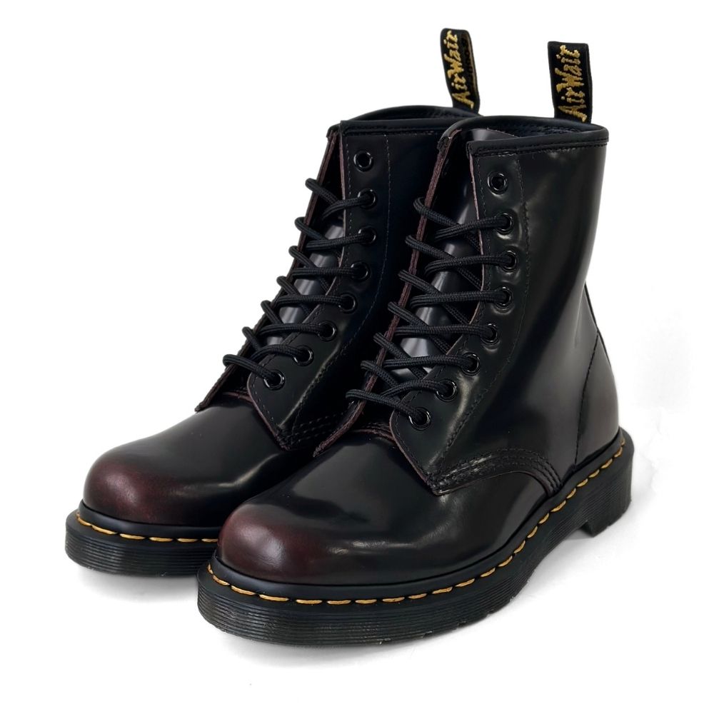 Dr.Martens 1460 Arcadia 8孔綁帶擦色雙色皮革馬汀靴 女 櫻桃紅亮面復古真皮短筒靴 馬丁硬皮英倫休閒鞋 41773600