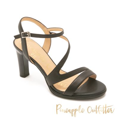 Pineapple Outfitter-微醺晨光真皮交叉高跟涼鞋IKUKO-黑色