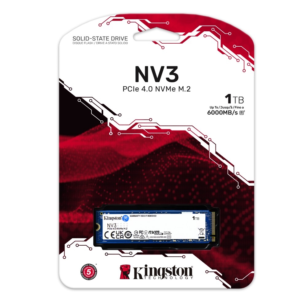 金士頓Kingston SNV3S/1000G 1TB Gen 4 NV3 SSD固態硬碟| Kingston