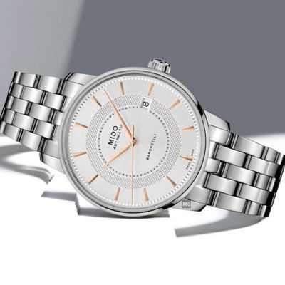 MIDO美度 Baroncelli 永恆時光印記 銀面精鋼款39㎜ M6(M0374071103101)