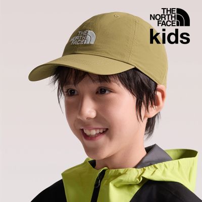 【The North Face 官方旗艦】北面兒童綠色刺繡品牌LOGO運動帽｜7WG92EL