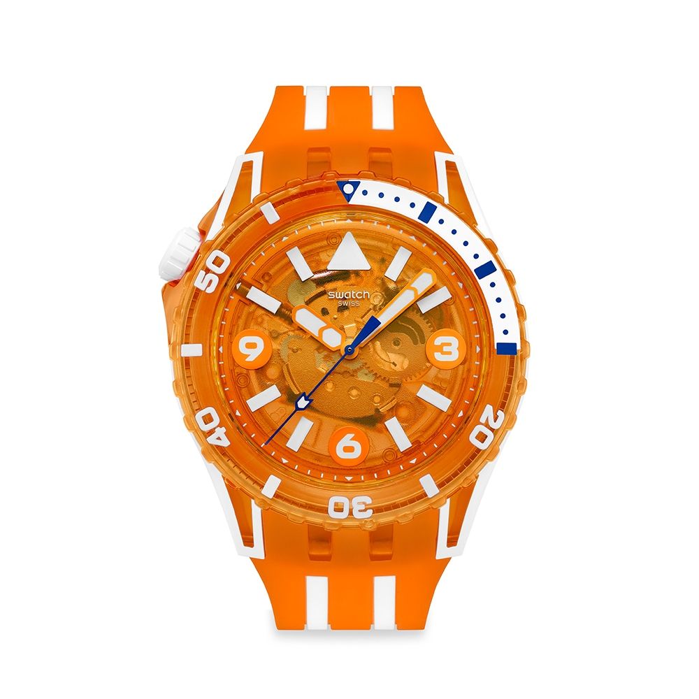 Swatch SCUBAQUA 陽光橘 PACIFIC SEA NETTLE SSCU09O100 (51.5mm)