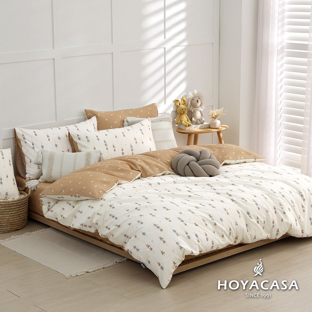 HOYACASA 100%精梳純棉兩用被床包組-多款任選(單人/雙人/加大均一價) (星光遊園)
