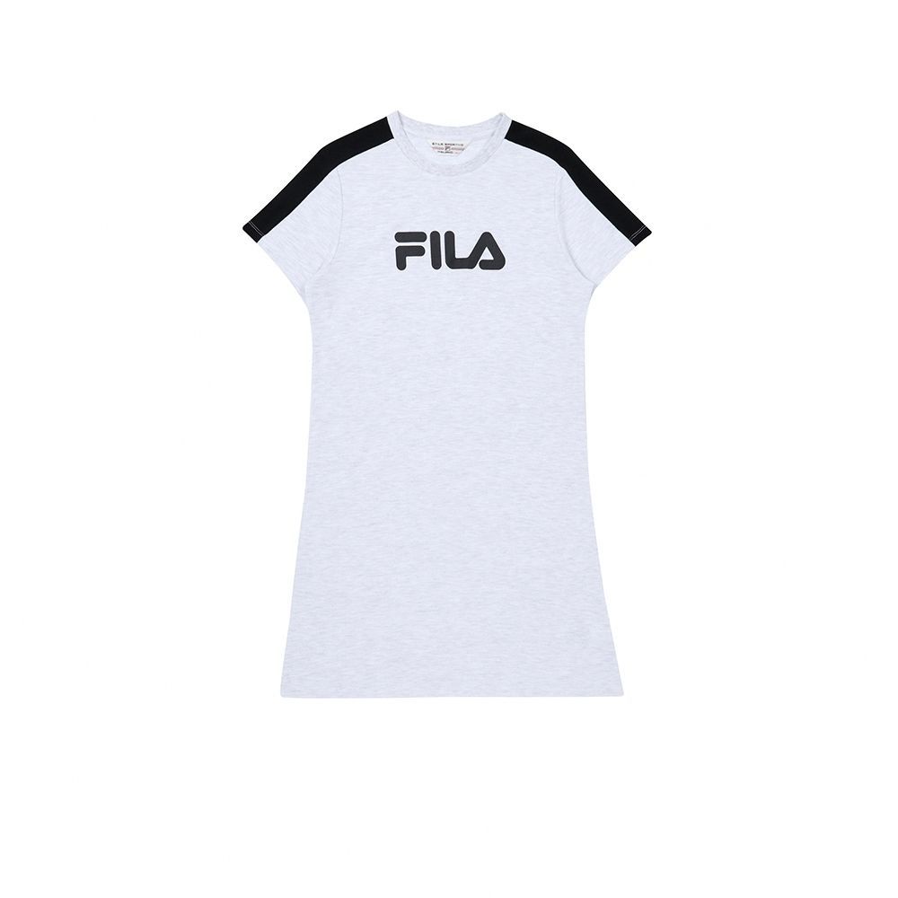 FILA-女短袖針織洋裝 多款任選均一價 (B款-淺麻灰)