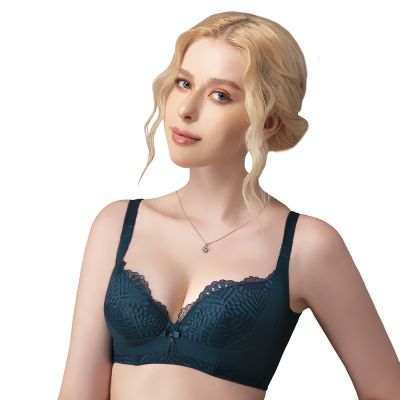 思薇爾 S挺美力系列B-E罩軟鋼圈背心型蕾絲包覆塑身內衣(耀映綠)