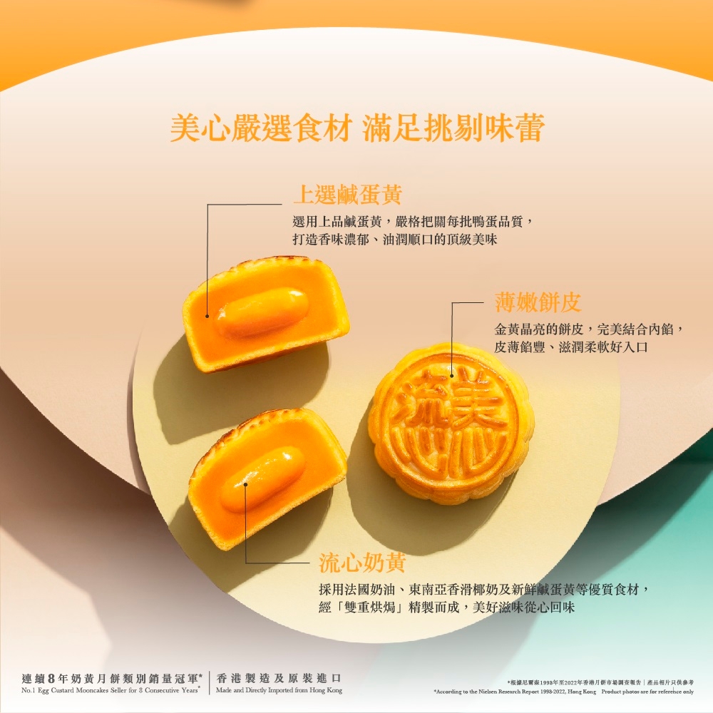 美心香滑奶黃月餅(45gx8入)(效期:2023/10/09) | 傳統糕餅禮盒| Yahoo