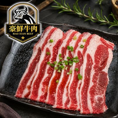 【豪鮮牛肉】安格斯凝脂厚切牛五花肉片3包(200g±10%/包)