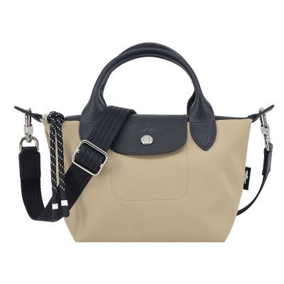 LONGCHAMP LE PLIAGE ENERGY系列再生尼龍短把手提/斜背兩用包(迷你/土褐)