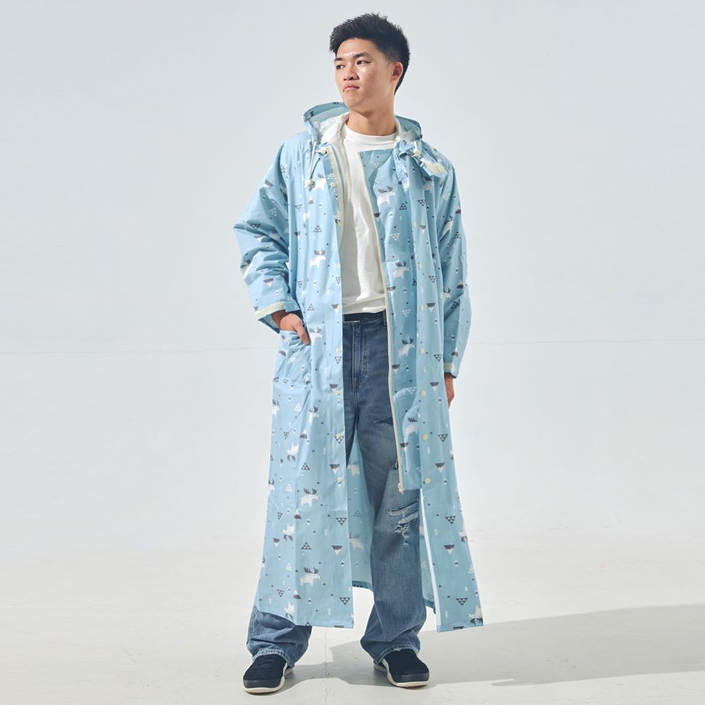 RAINSTORY前扣式連身雨衣L號(北歐麋鹿)