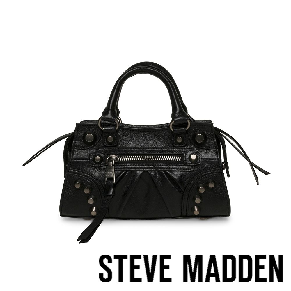 STEVE MADDEN-復古率性鉚釘手提/側背兩用包 BPIXXIE-黑色