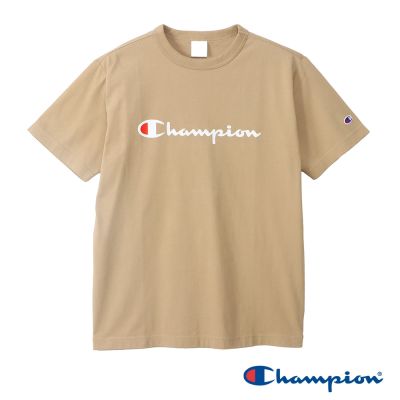 Champion 官方直營 男款 BASIC 大LOGO印花素面短袖TEE-摩卡色(C3-X353-782)