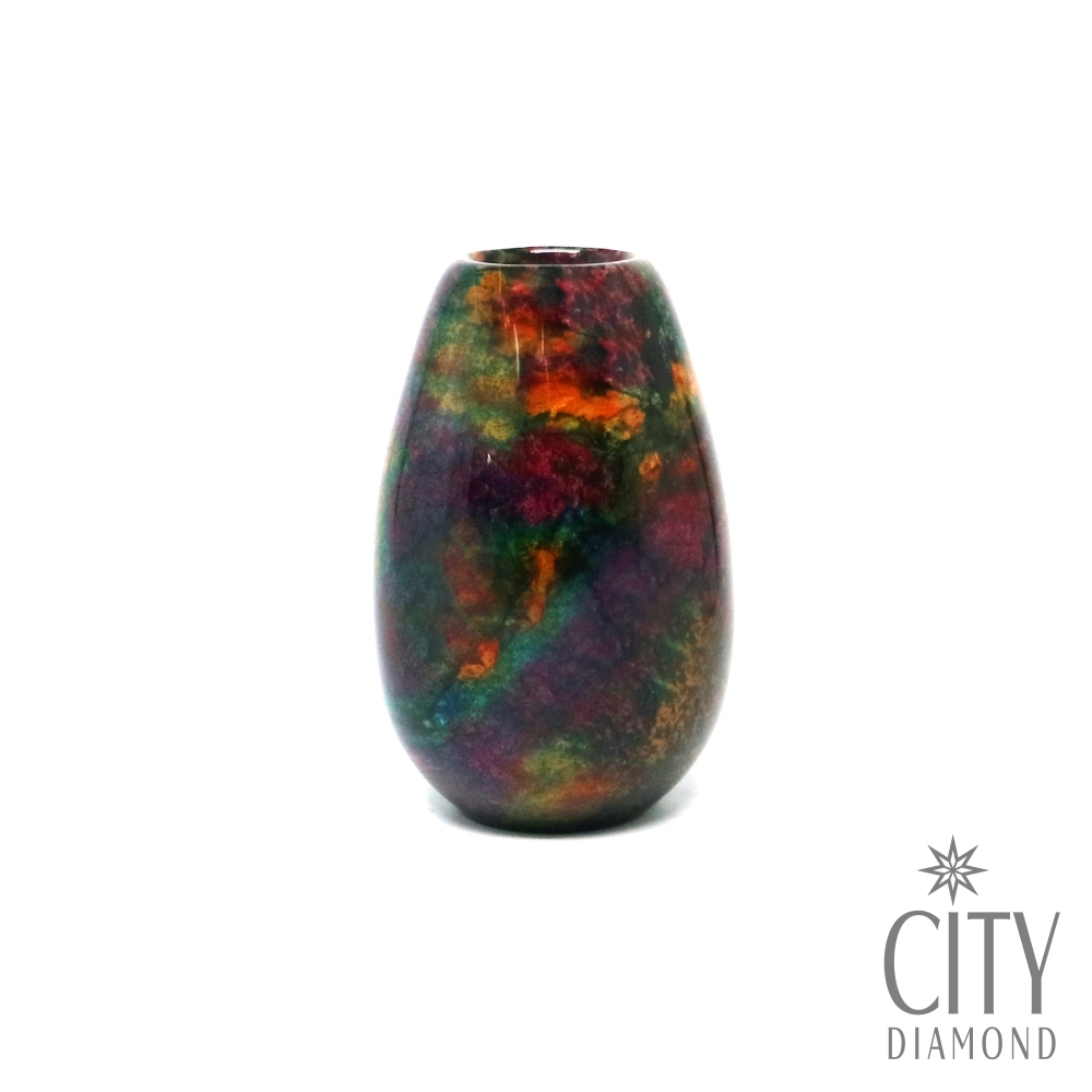 City Diamond 引雅【開運七彩玉石】長柱型花瓶造型擺件配飾-花蓮特產