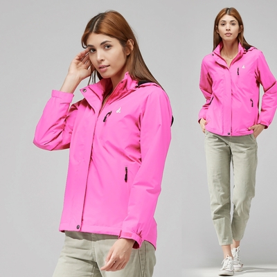 【JOHN DUKE 約翰公爵】女裝 多功能輕量防風防潑水連帽外套 亮 粉 紅(32-2K9252W)