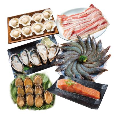 【鮮綠生活】中秋團圓~海陸大餐烤肉(豬肉)~加贈帶殼鮑魚10顆