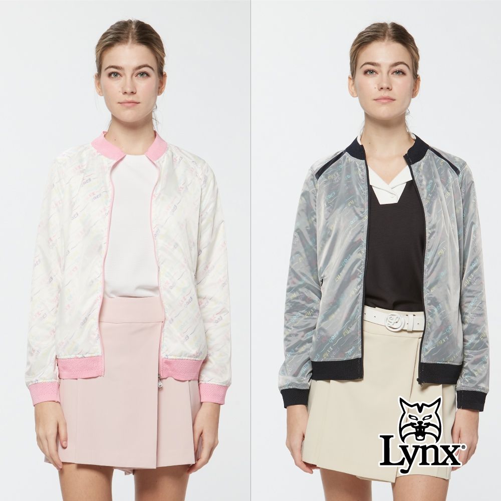 【Lynx Golf】女款防風透氣吸濕排汗雙層立領外套/夾克(二色) (白色)