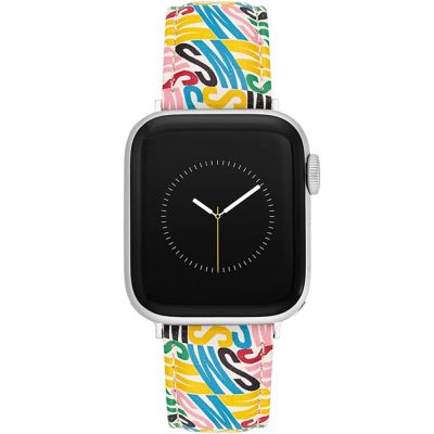 STEVE MADDEN Apple Watch 錶帶  ㄇ字皮錶帶-繽紛塗鴉印花皮革質感錶帶