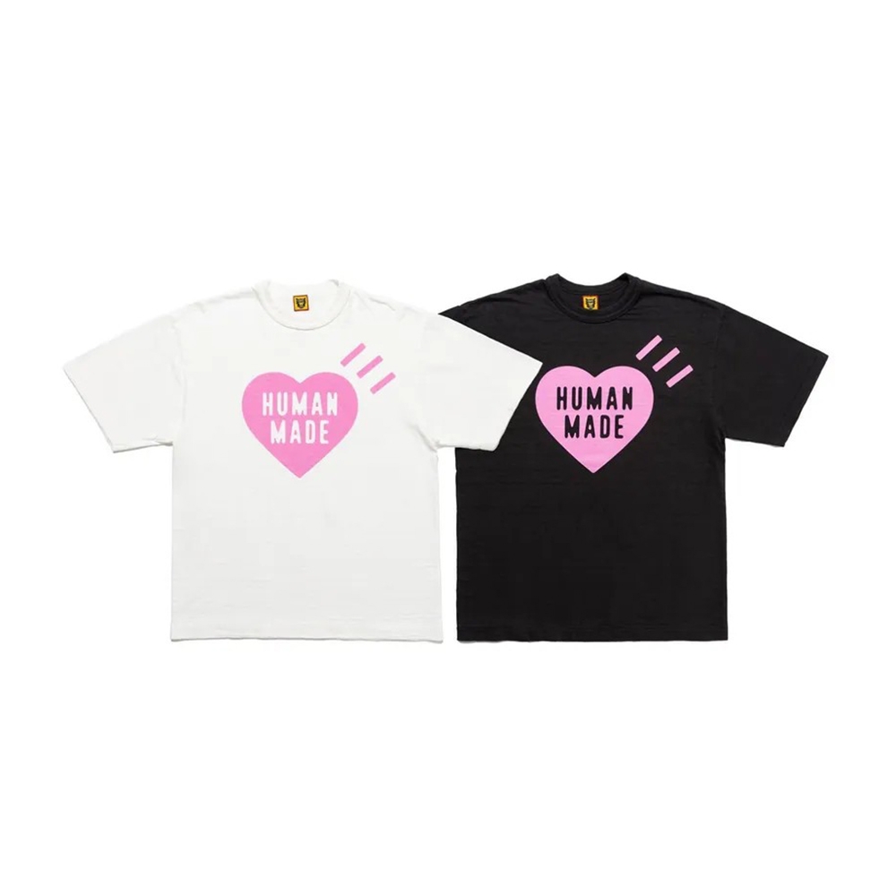 Human Made Heart T-Shirt 原宿限定粉色愛心白色/黑色限定款T恤上衣