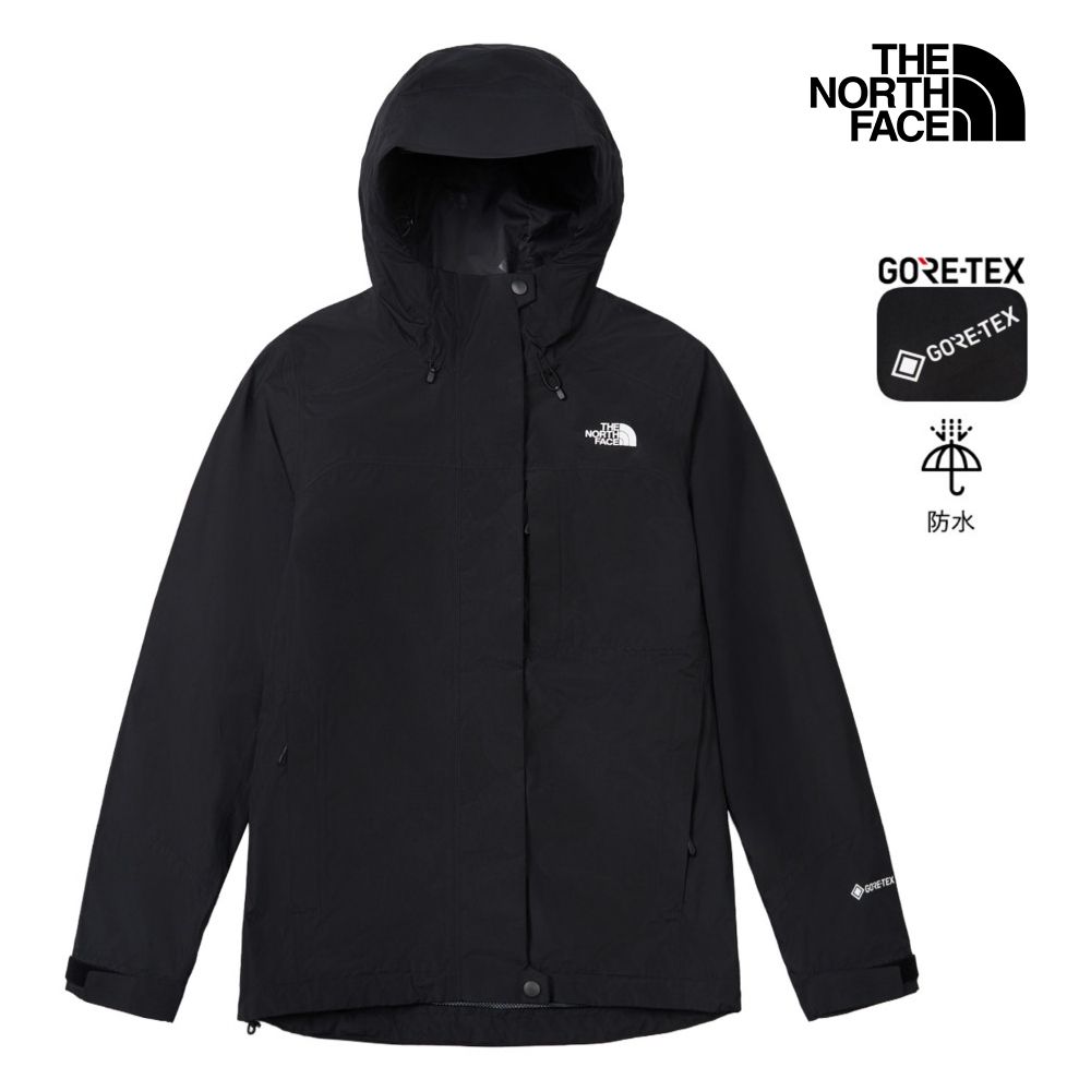 【The North Face 官方旗艦】北面女款黑色GTX專業防水衝鋒衣｜8F1DJK3 外套