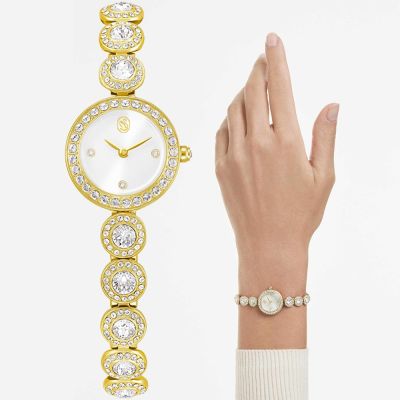 SWAROVSKI 施華洛世奇 Una Angelic 璀璨水晶手鍊式女錶 手錶 周年慶獻禮 送禮推薦-金/20mm 5750500
