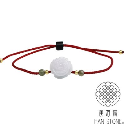 【漢石齋】天然翡翠A貨 花開富貴玉佩手繩 細糯種(13*14*7mm)