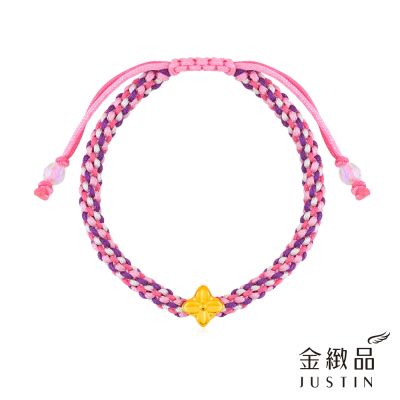 金緻品 黃金彩繩手鍊 海棠福花 0.20錢