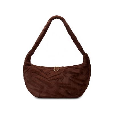 Nike Nk Nsw Fx Fur Slouchy Bag 肩背包 棕色 毛絨 半月形 腋下包 HQ7515-265