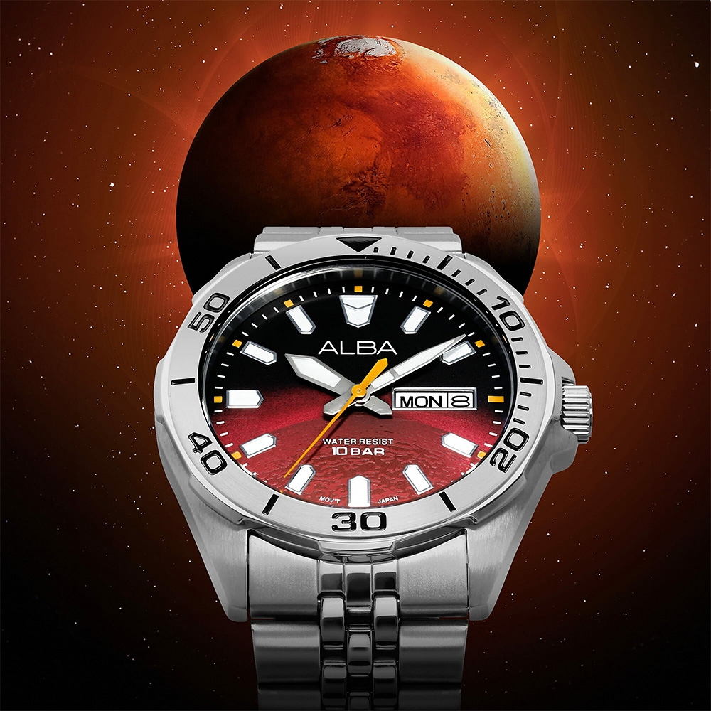 ALBA 雅柏 Planet Series 星系宇航 限量 Mars 火星手錶 開學購物季 送禮首選-42mm (AV3581X1/VJ43-X044R)