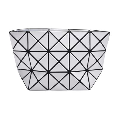 ISSEY MIYAKE 三宅一生BAOBAO亮面幾何方格立體化裝包(白色)