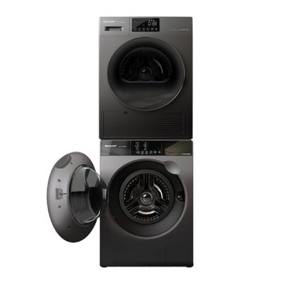 SHARP夏普10公斤熱泵免曬衣機乾衣機12.5公斤變頻溫水滾筒洗衣機ES-FKS125WT+KD-FKH10DT