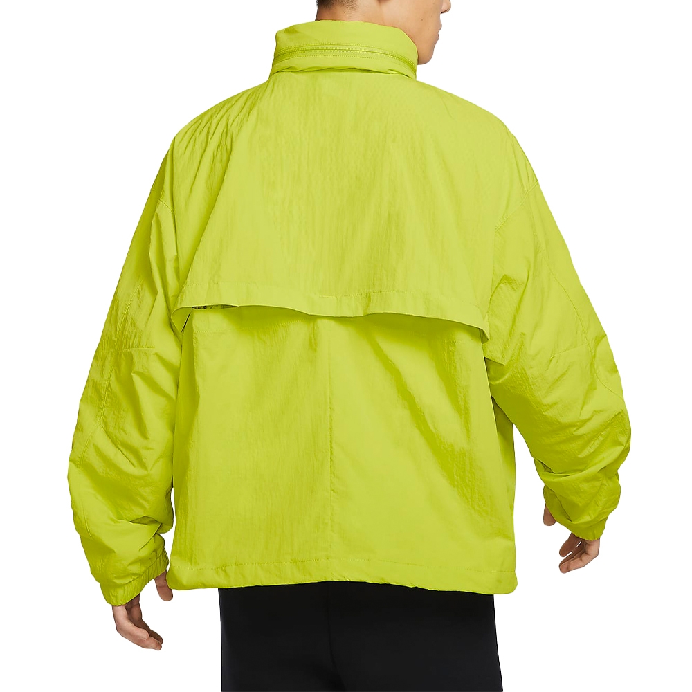 Nike AS M NK TCH Jacket REPEL UPF 男款黃綠色防曬防水連帽收納夾克 