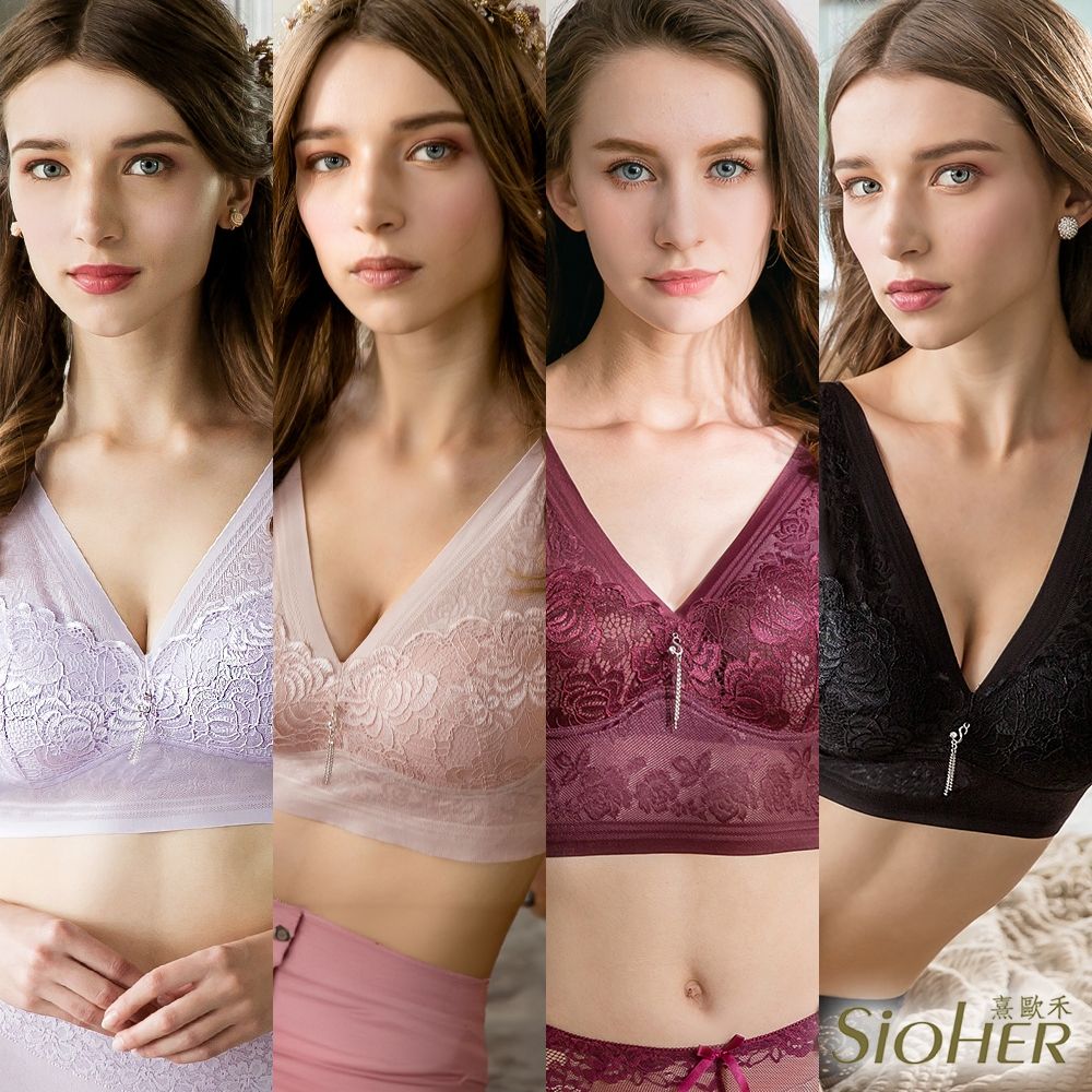 【SiOHER 熹歐禾】3件組 韓國限定絕美雙織美胸無鋼圈內衣/性感內衣/女內著/無痕內衣 (隨機色)