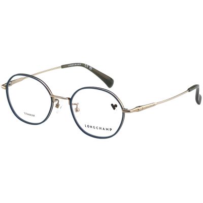 LONGCHAMP 純鈦 光學眼鏡(莫蘭迪藍配淡金色)LO2520LBJ